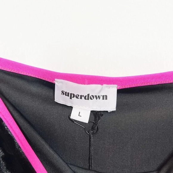 Superdown NWT Giana Black Velvet Cropped Tank Top - Picture 7 of 7